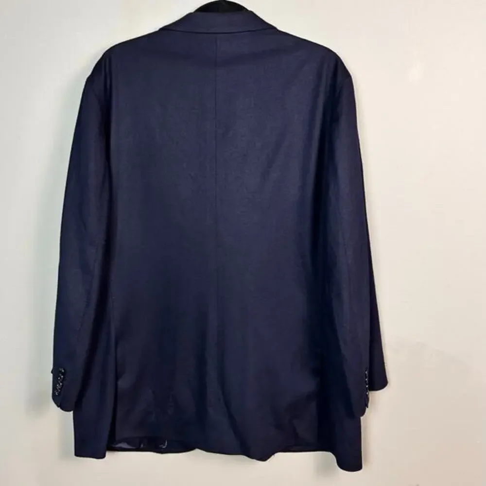 Massimo Dutti blazer Men's 48‎ R Finest Italian Fabric blue wool textured